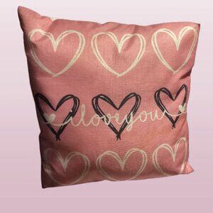 Pink "I Love You" pillow